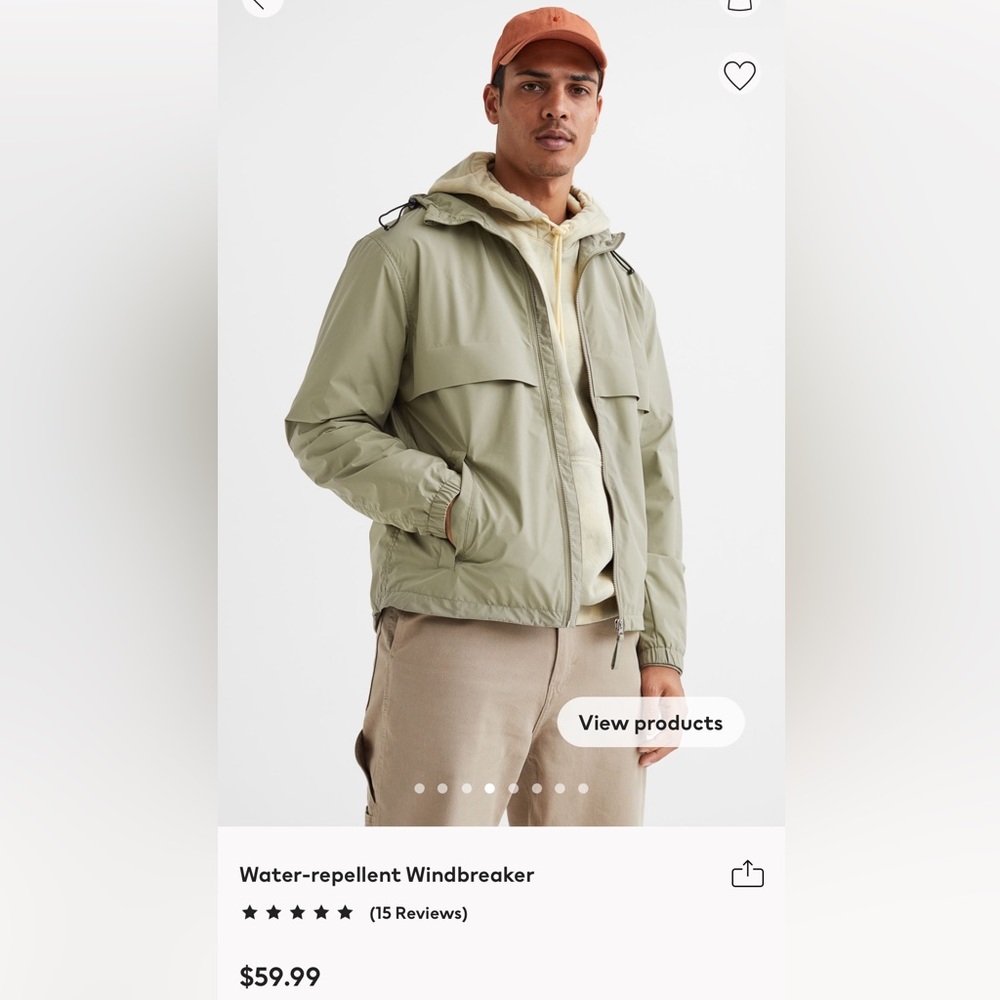 H&M Water Repellant Windbreaker